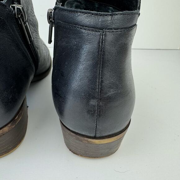 Lucky Brand Barstyn Black Leather Round Toe Ankle Booties Womens Sz 9.5 - Picture 9 of 16